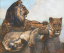 Paul JOUVE (1878-1973) - Lion et lionne allongés, vers 1922